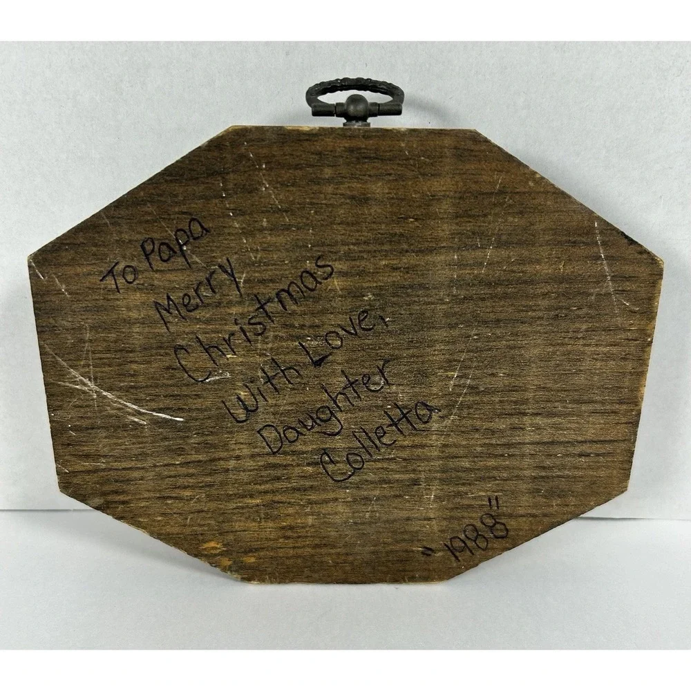 VTG Christian Religious Hanging Wood Wall Plaque John 3:16 Flowers 6.5